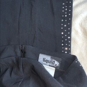 Vtg 90s Liquid jeans black stretch club pants sparkling jewels and studs Size 3